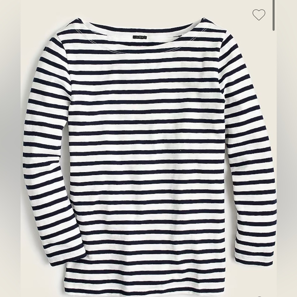 J. Crew Navy and White Striped Long Sleeve Tee